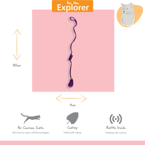 Happy Pet Tabby Patch Aubergine Cat Bungee