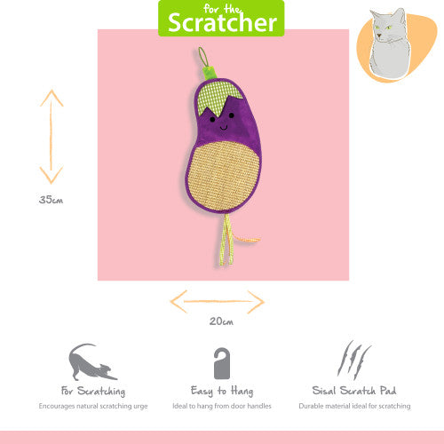 Happy Pet Tabby Patch Aubergine Door Hanger Cat Scratcher