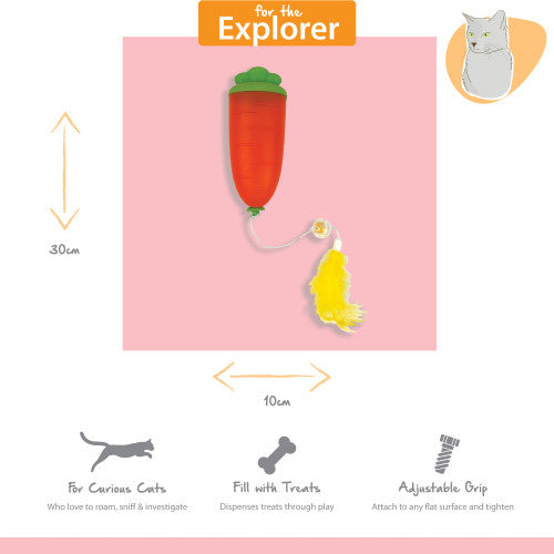 Happy Pet Tabby Patch Carrot Cat Treat Dispenser