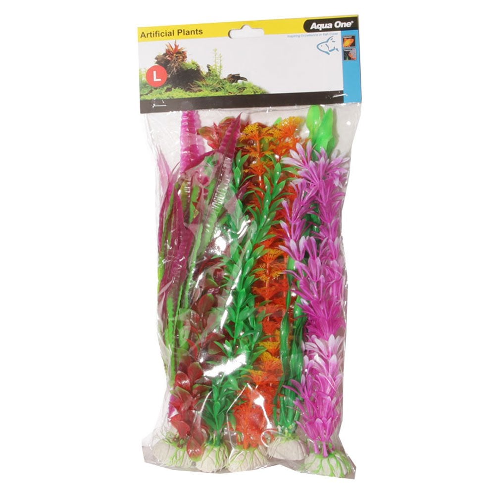 Aqua One Aquarium Plastic Plant Pack 30cm 6pk