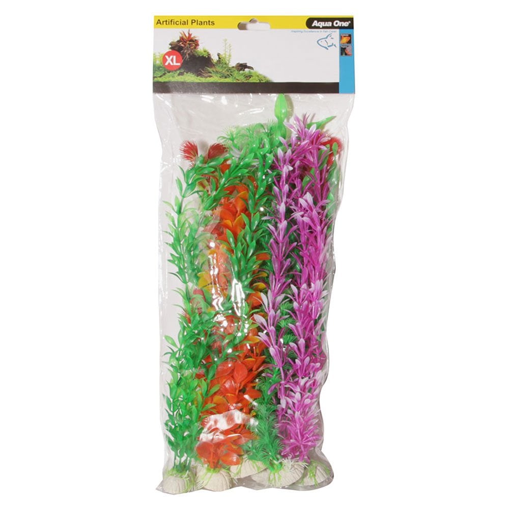 Aqua One Aquarium Plastic Plant Pack 40cm 6pk