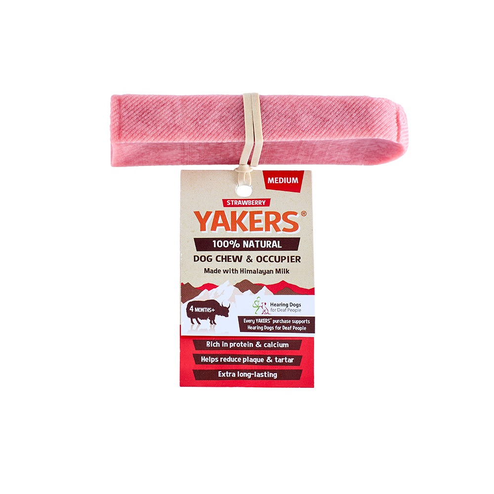 Yakers Strawberry Dog Chew Medium