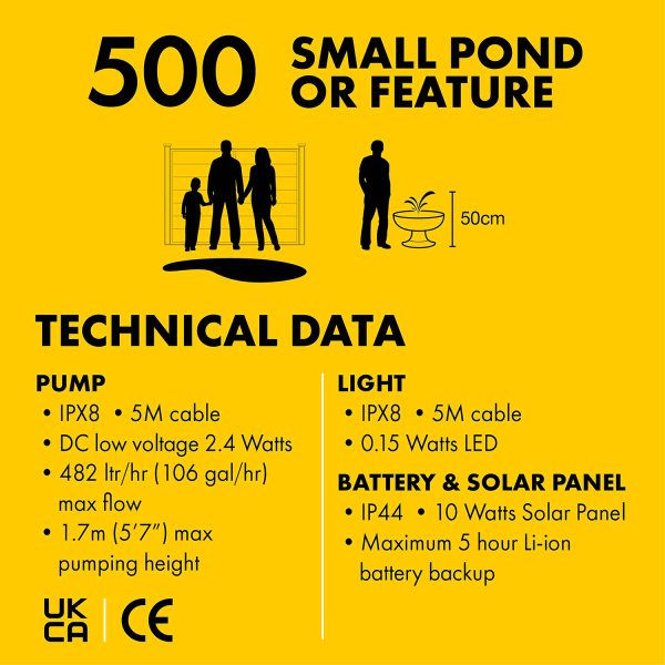 Blagdon Liberty Solar 500 Pond Pump and LED Light