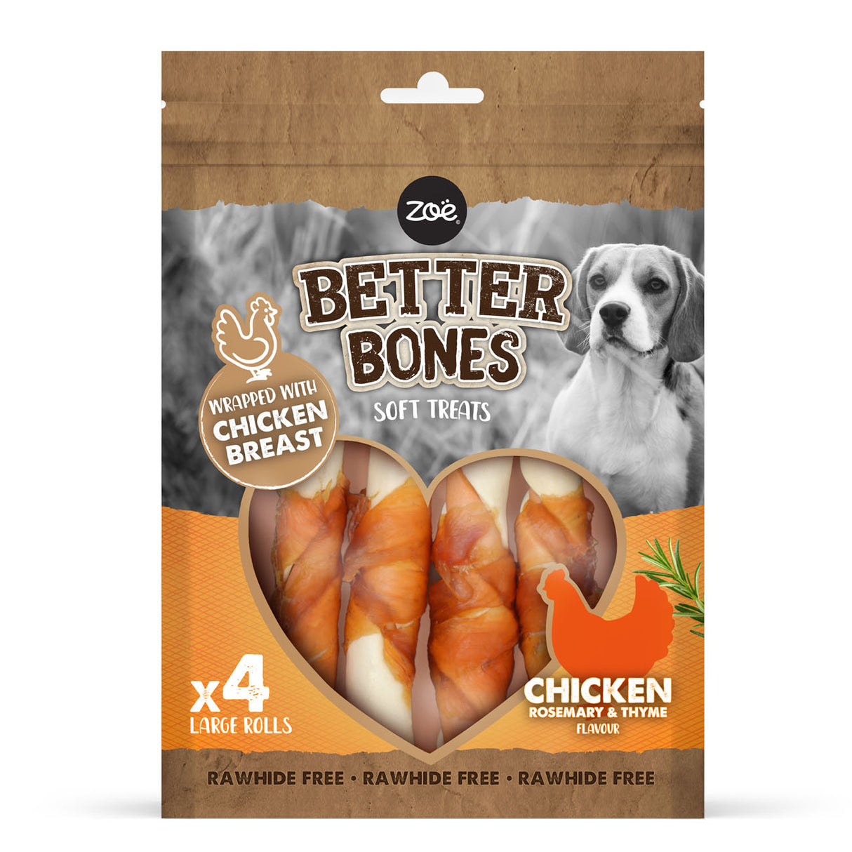 Zeus Better Bones Chicken Large Rolls 4 Pack