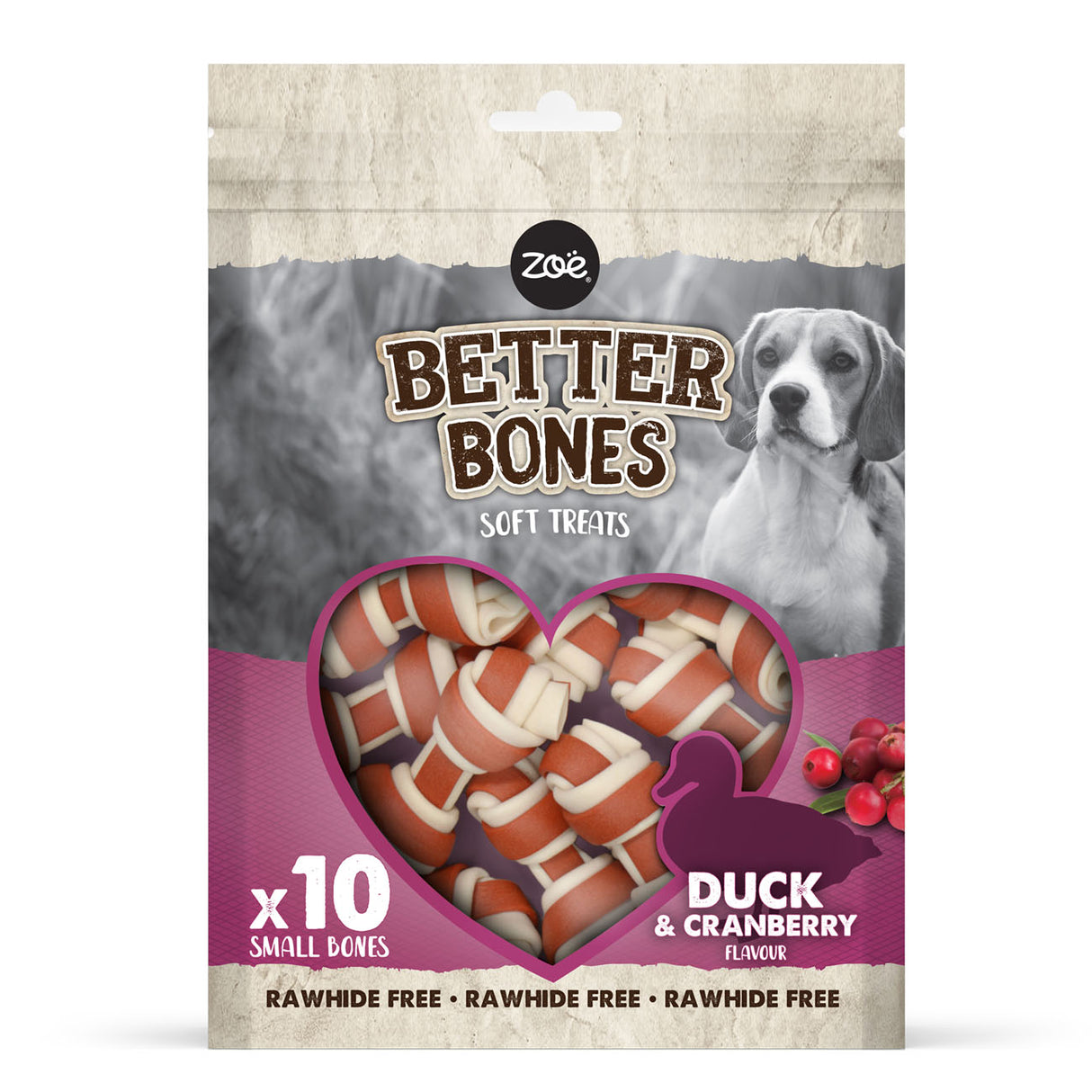 Zeus Better Bones Duck & Cranberry Small Bones 7.5cm 10 Pack
