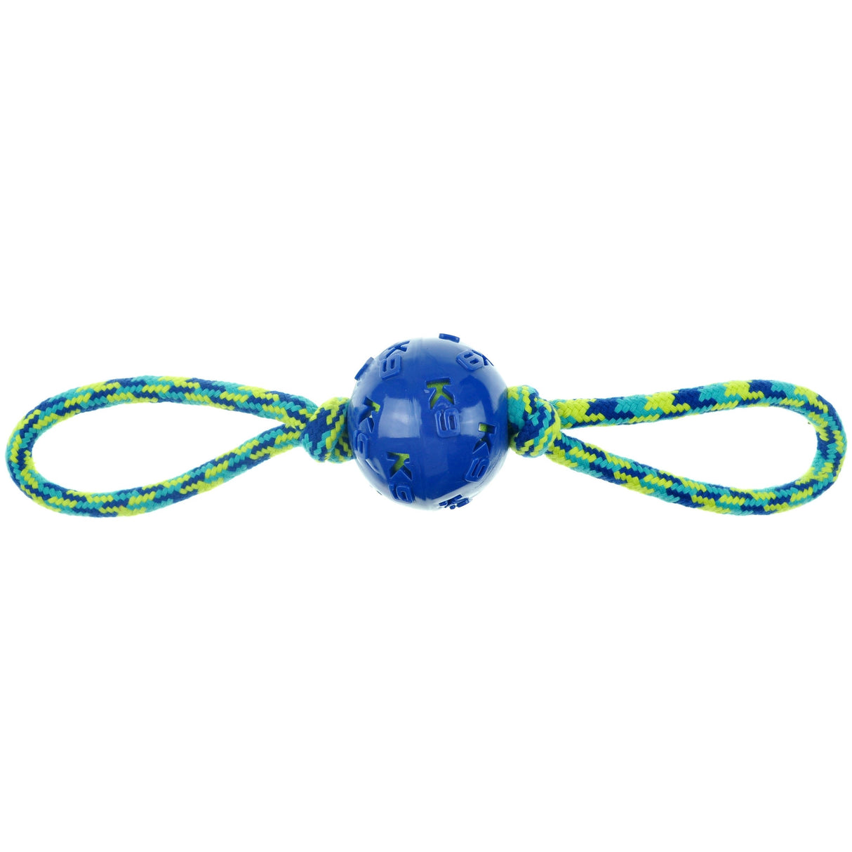 Fitness by Zeus 16in Ball Double Tug, with 3in TPR Ball Encasing 2.5in Tennis Ball