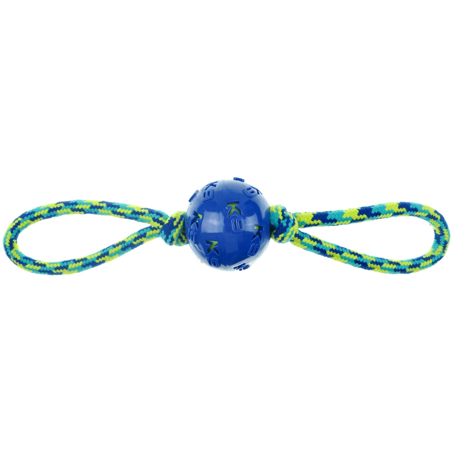 Fitness by Zeus 16in Ball Double Tug, with 3in TPR Ball Encasing 2.5in Tennis Ball