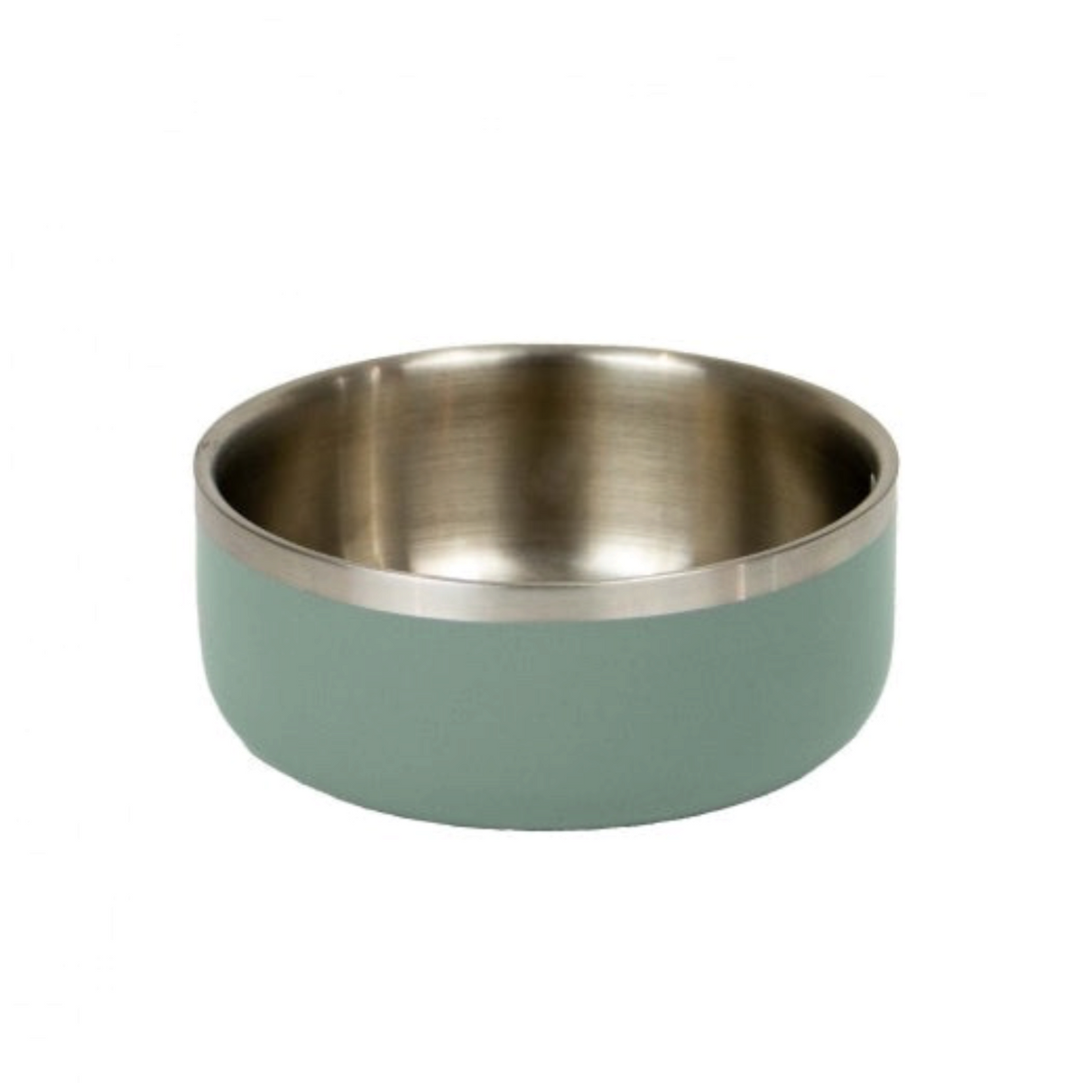Water World Pet & Aquatic Centre Ancol Hungry Paws sage green stainless steel pet bowl with a non-slip base.