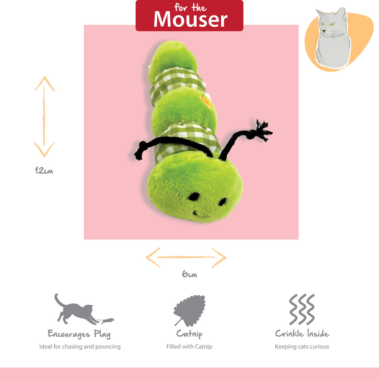 Happy Pet Tabby Patch Caterpillar 2 Pack