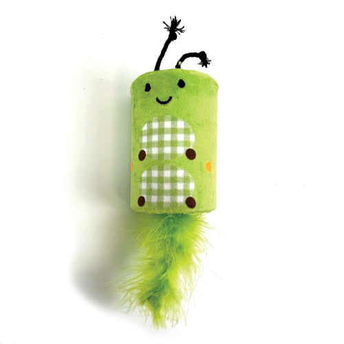 Happy Pet Tabby Patch Caterpillar Rattle & Roll Cat Toy