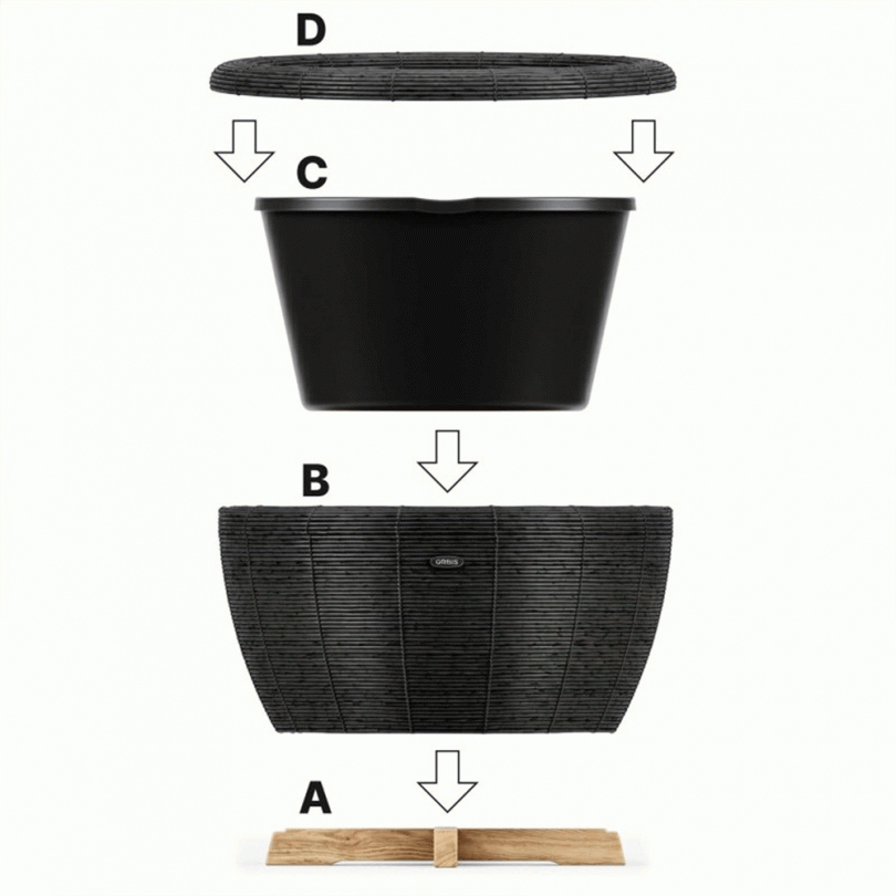 Velda Orbis Planter Anthracite