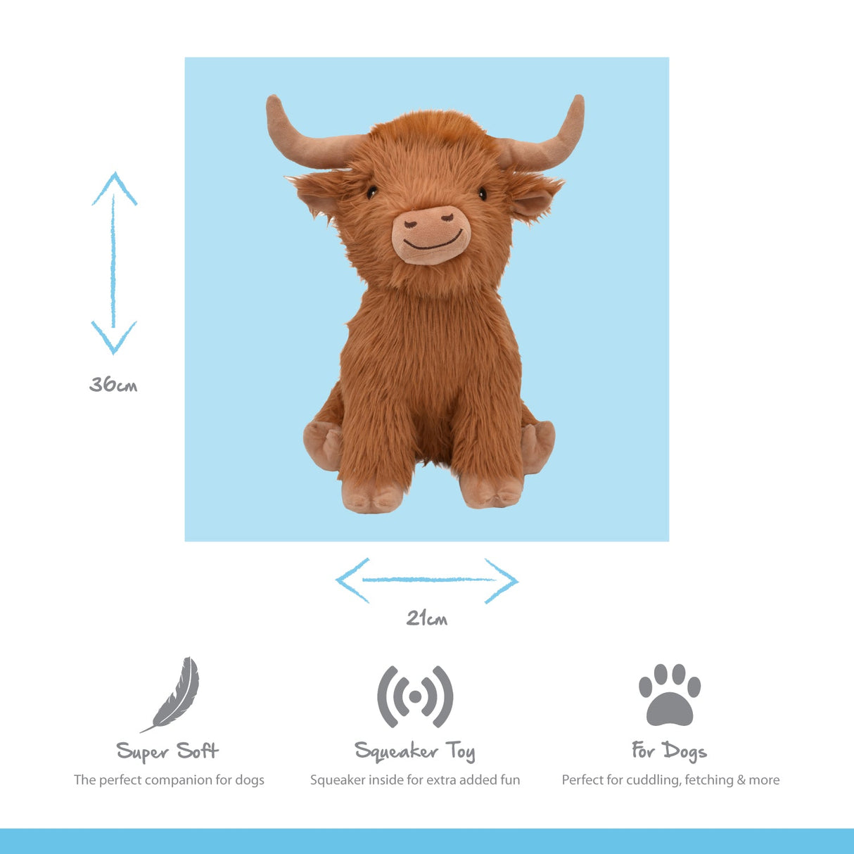 Happy Pet Jumbo Highland Cow Dog Toy