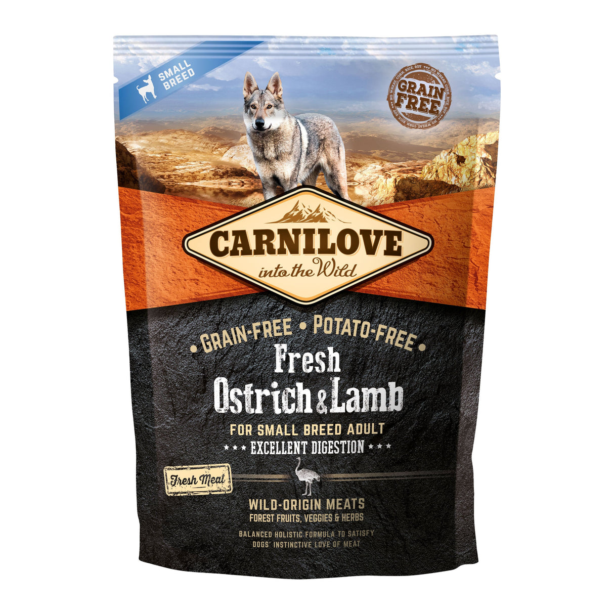 Carnilove Ostrich & Lamb Dog Food 1.5Kg