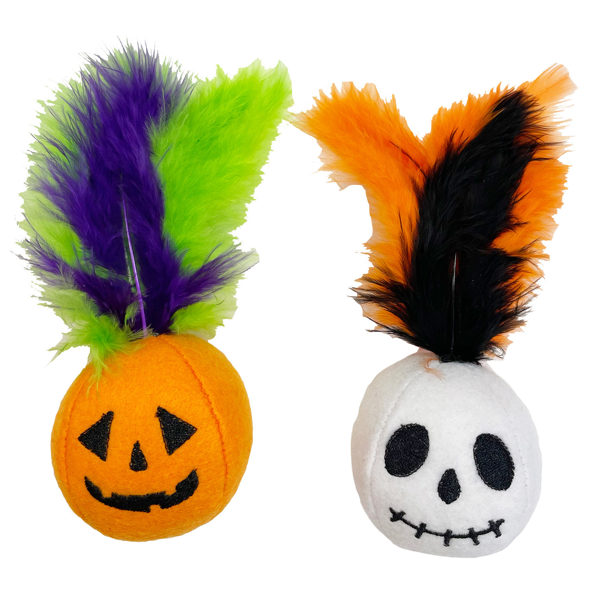 Happy Pet 2PK Pumpkin & Skull Cat Toy