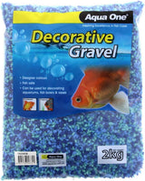 AquaOne Coloured Aquarium Gravel Mixed Aqua & Blue 2kg