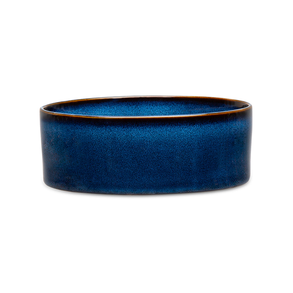 Scruffs Reactive Glaze Food Bowl in Midnight Blue