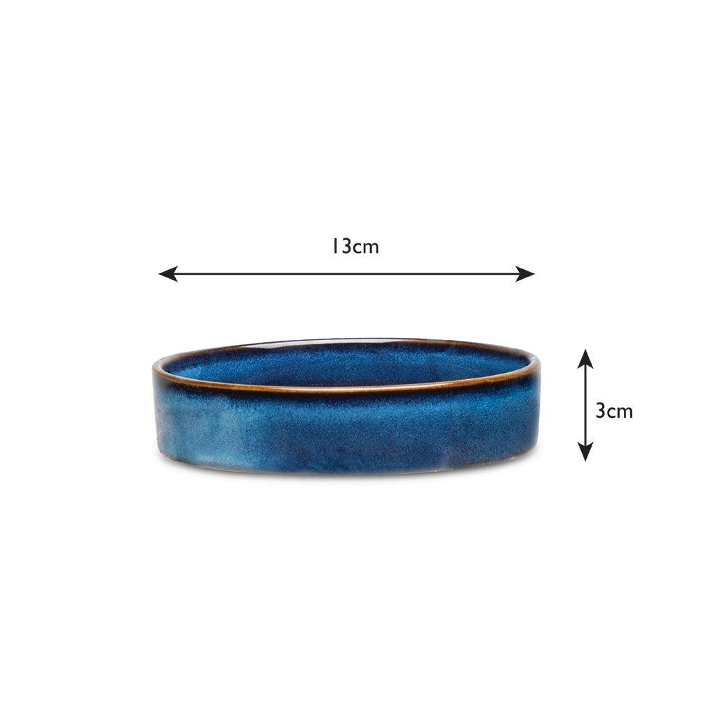 Scruffs Reactive Glaze Pet Saucer in Midnight Blue