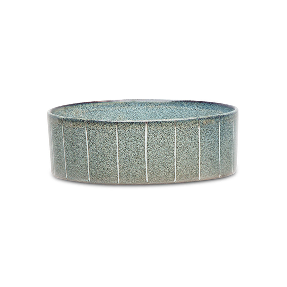 Scruffs Reactive Glaze Food Bowl in Pinstripe