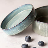 Scruffs Reactive Glaze Pet Saucer in Pinstripe