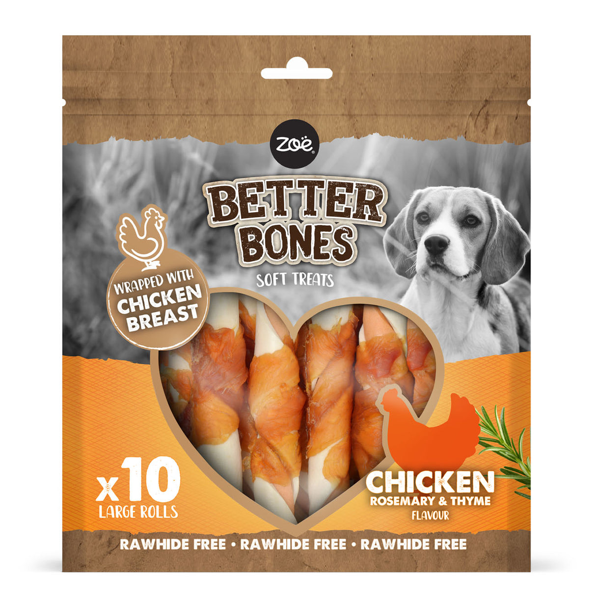 Zoe Better Bones Chicken Wrap Large Rolls 10 Pack