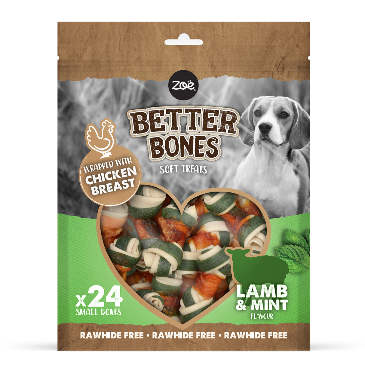 Zeus Better Bones Lamb & Mint Wrap Bones 24 Pack