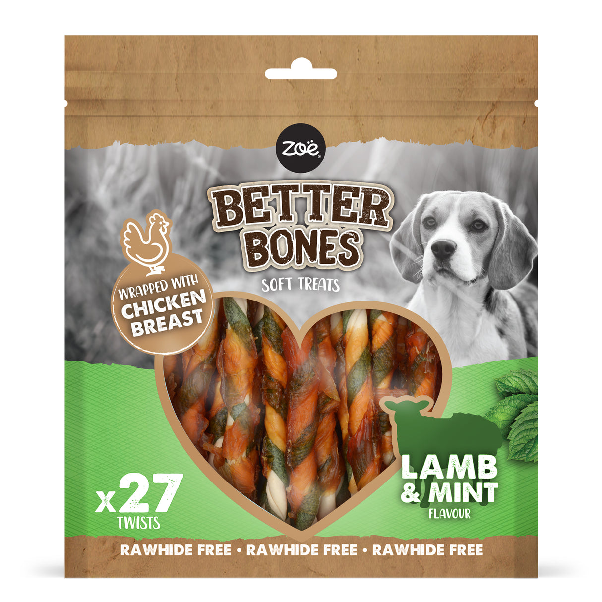 Zeus Better Bones Lamb & Mint Wrap Twists 27 Pack