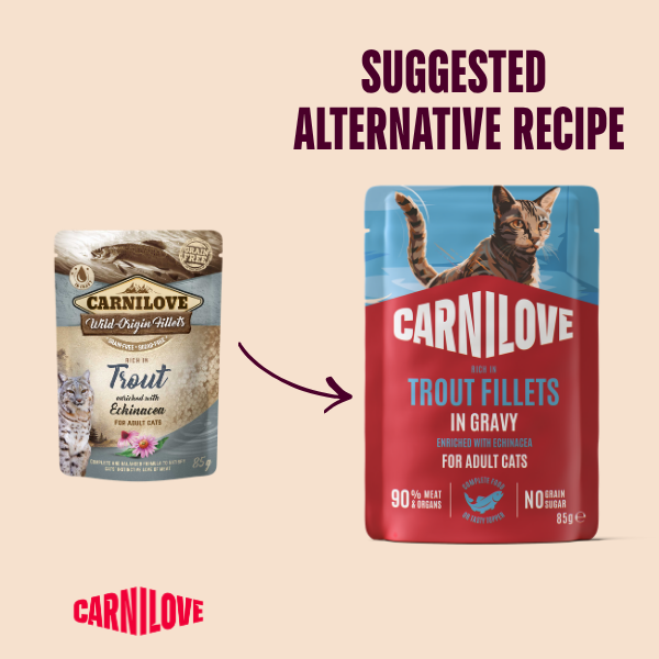 Carnilove Adult Trout With Echinacea in Gravy Wet Cat Food Pouch 85g