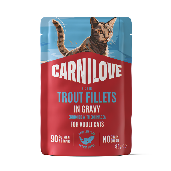 Carnilove Adult Trout With Echinacea in Gravy Wet Cat Food Pouch 85g