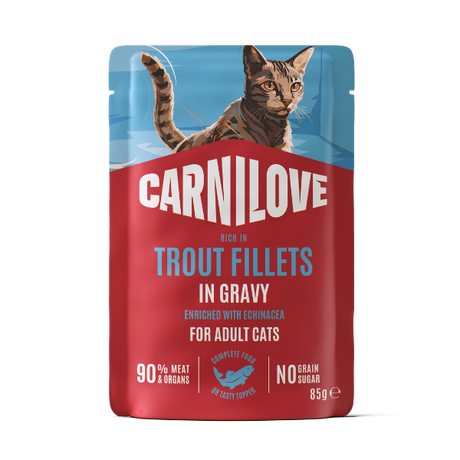 Carnilove Adult Trout With Echinacea in Gravy Wet Cat Food Pouch 85g