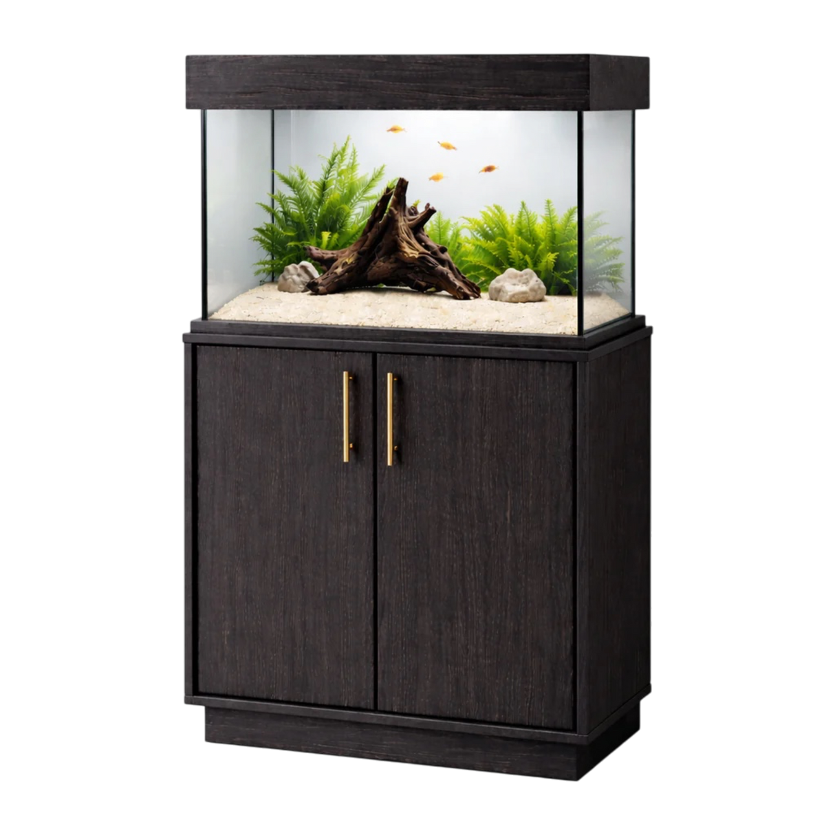 Aqua One OakStyle 145 Aquarium & Cabinet in Obsidian Smoked Oak