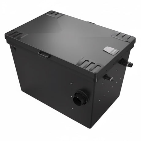 Water World Pet & Aquatic Centre Oase BioTec ScreenMatic² 145000 pond filter in a sleek black, compact box design.