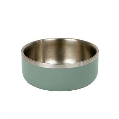 Water World Pet & Aquatic Centre Ancol Hungry Paws sage green stainless steel pet bowl with a non-slip base.