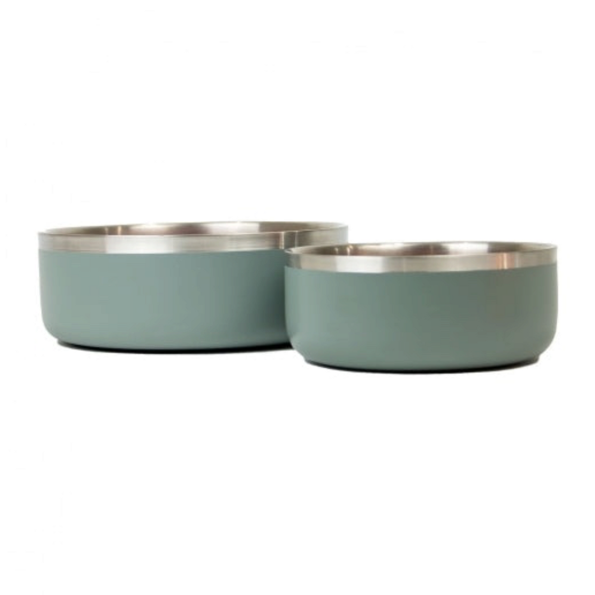 Water World Pet & Aquatic Centre Ancol Hungry Paws sage green stainless steel pet bowls with non-slip base