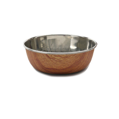 Rosewood Wood Effect Stainless Steel Bowl