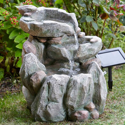 Smart Solar Rock Fall Fountain