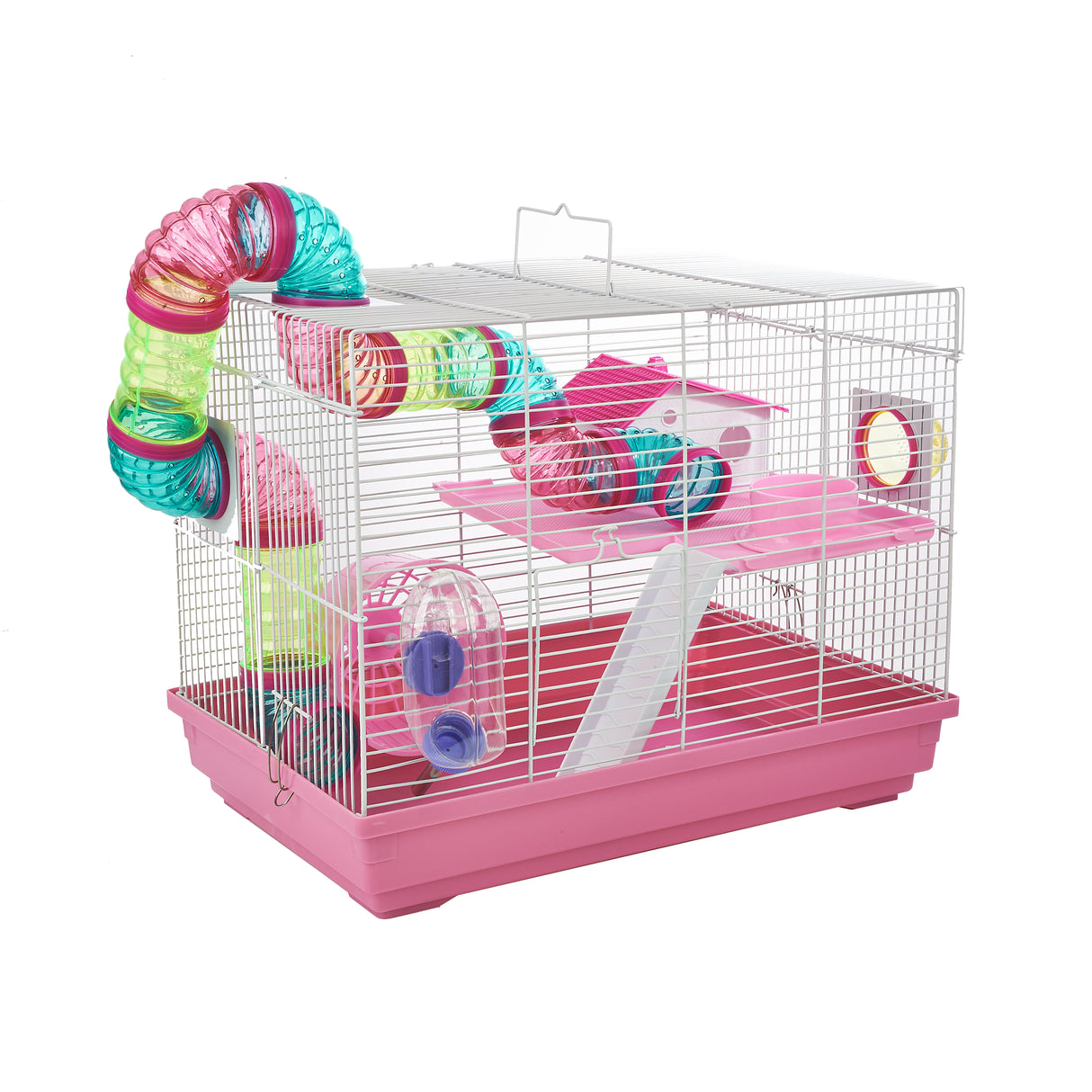 Little Zoo Hugo Pink Small Animal Cage