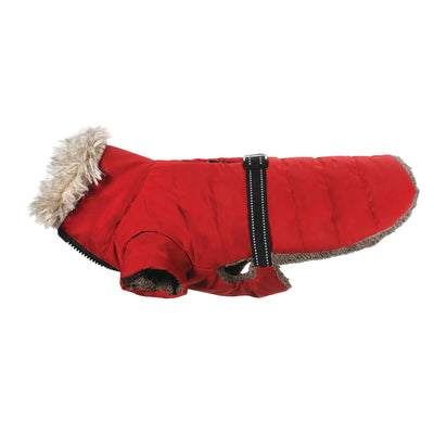 Kudos Sherpa Winter Dog Coat in Cranberry