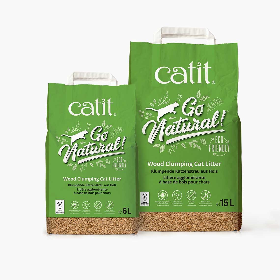 Catit Go Natural Wood Clumping Cat Litter